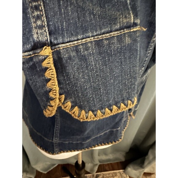 Kikit Jean Vintage denim Jacket With Embroidery Sz M - Picture 3 of 6